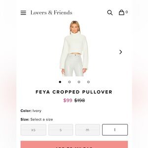 Lovers + Friends Ivory Cowl Neck Sweater